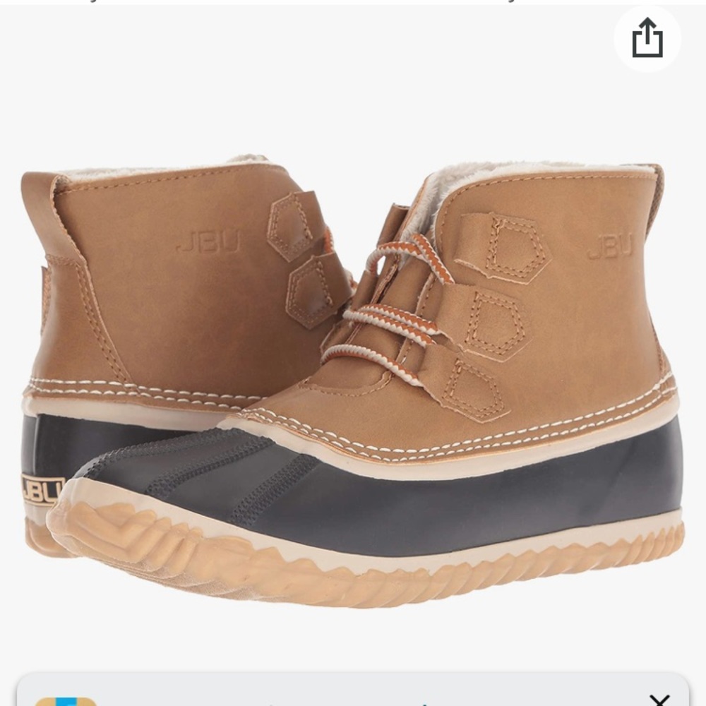 New JBU by Jambu & Co., women’s size 6.5, color is saddle/black duck ankle boots